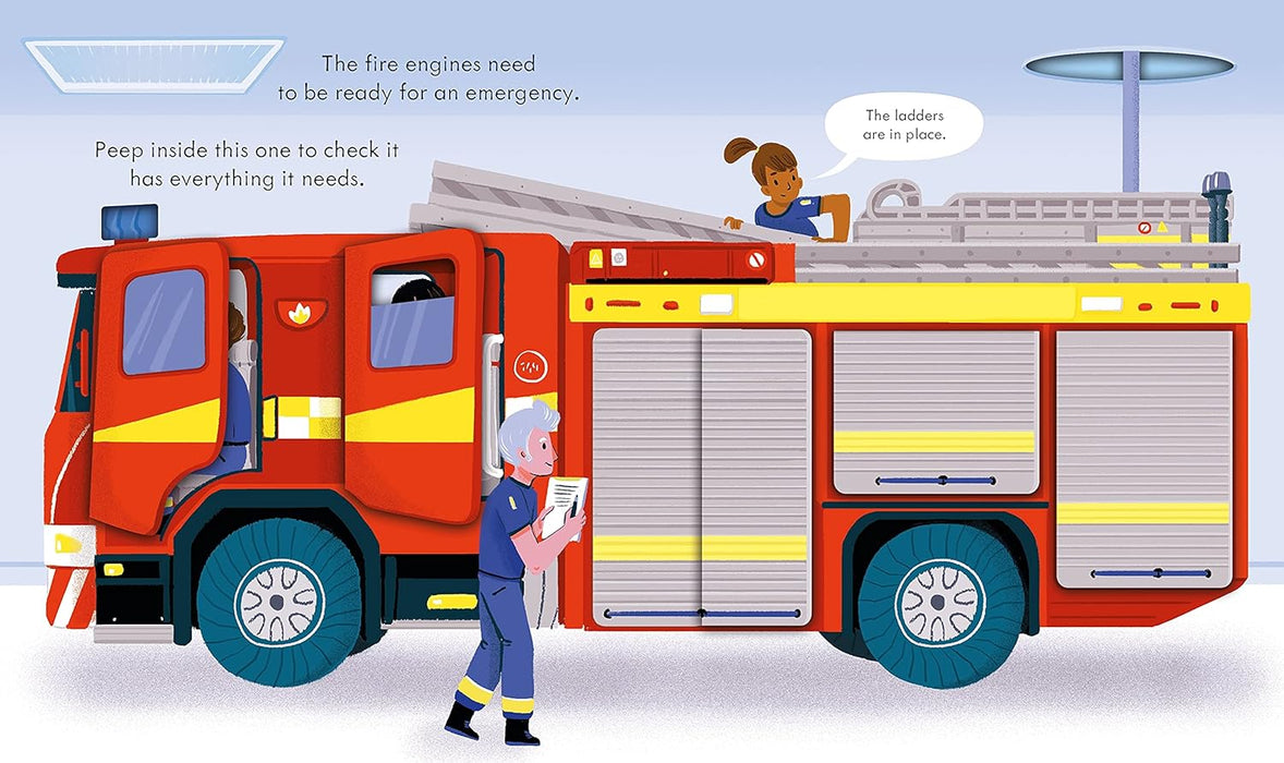 Peep Inside How A Fire Engine Works (LIft The Flap Board Book)