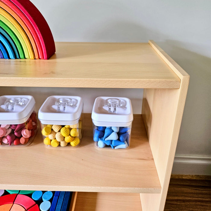 Montessori Beechwood 3 Tier Toddler Toy Shelf 34.5(D) x 100(L) x 70(H)cm