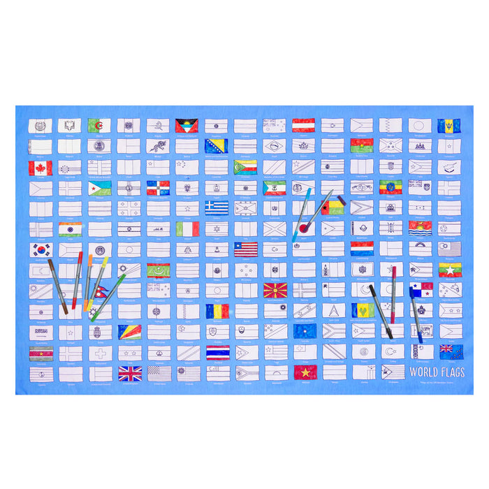 World Flags Colour And Learn Tablecloth