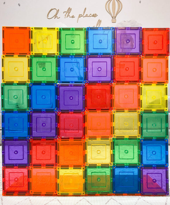 Learn and Grow Toys Magnetic Tiles - Small Square Pack 36 Piece 3yrs+