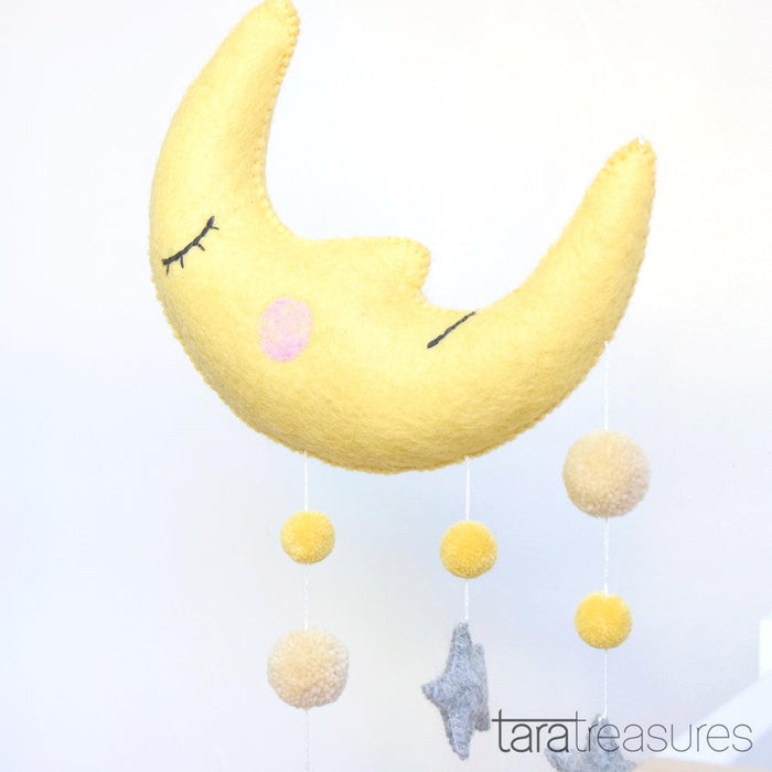 Tara Treasures Nursery Cot Mobile Sleeping Moon 3yrs+
