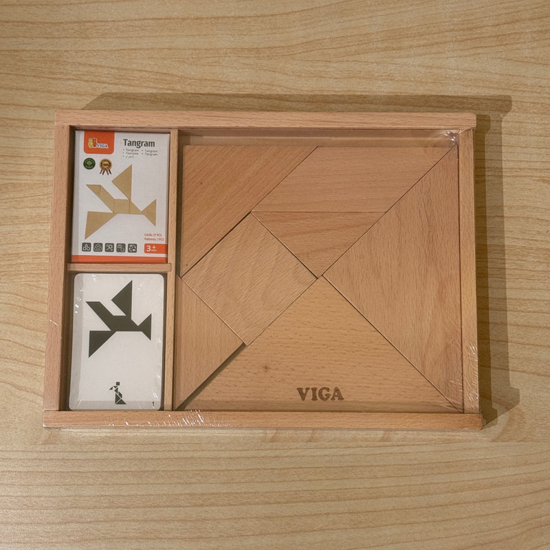 Viga Wooden Tangram Shape Puzzle Game Early 7pcs 3yrs+