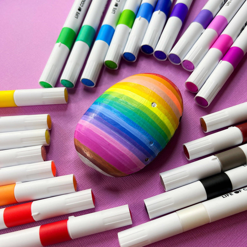 Life of Colour Acrylic Markers Classic Colours Set of 24 Stationary Art and Craft for Kids 3yrs+