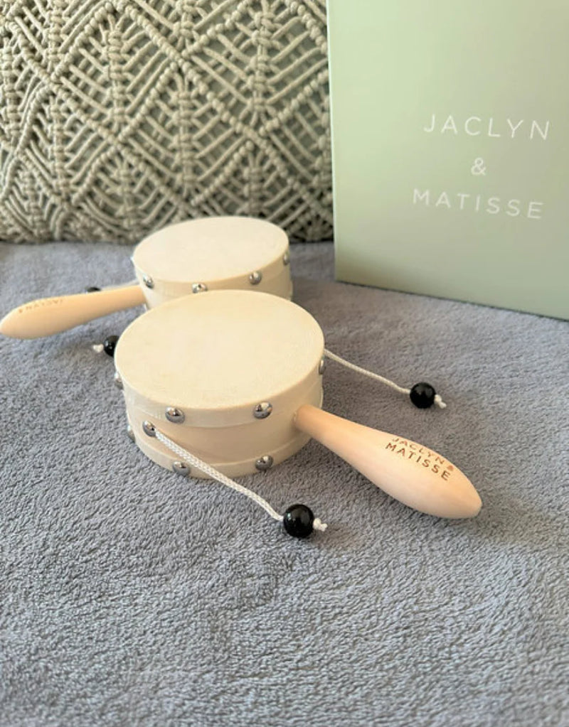 Wooden Hand Drum by Jaclyn & Matisse Musical Instrument for Kids 3yrs+