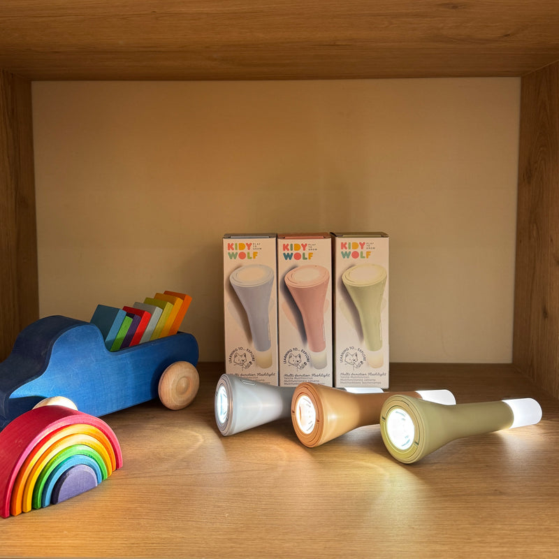 Kids Torch Multifunctional Rechargeable KidyFlashlight Natural 3 Colours by Kidywolf Torch Outdoor Toys  4yrs+