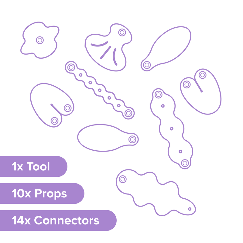Makedo Deco-Props Blobbies 25pcs Accessory Set for Makedo Art and Craft for Kids 5yrs+
