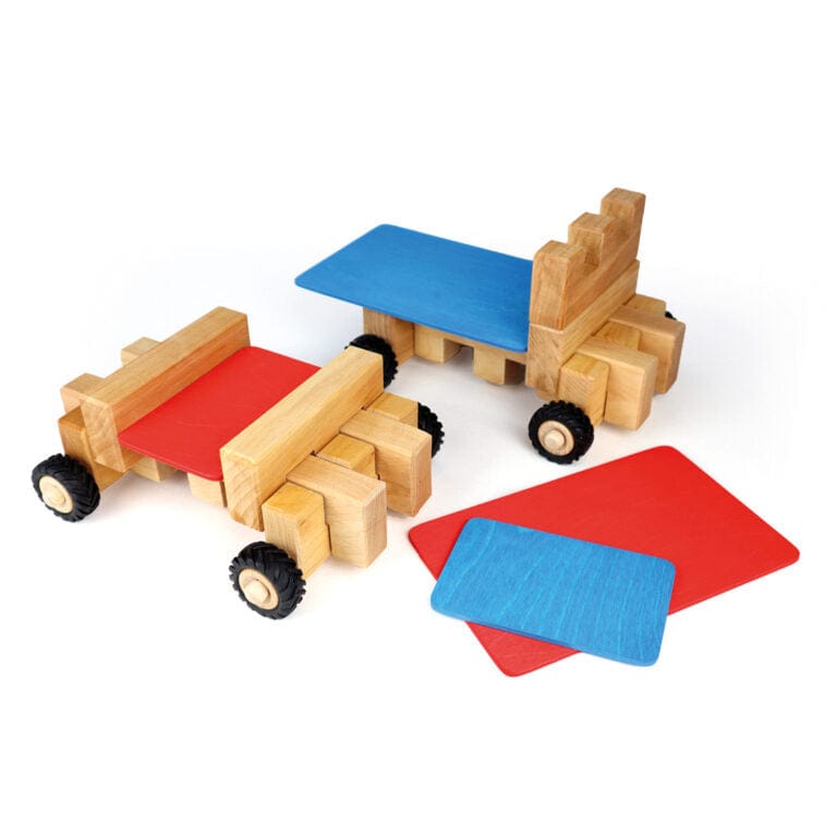 Bauspiel Wheel Kit 16 Piece STEM Wooden Toys Building Blocks Clearance 3yrs+
