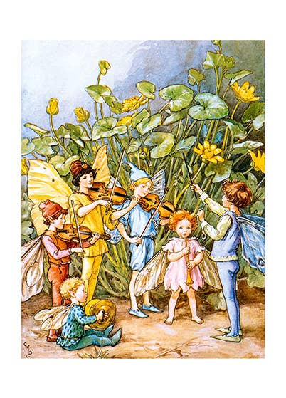 Fairy Orchestra Fairies Print 27.9 x 35.6 cm by Laughing Elephant Fairy Unicorn and Castle Theme