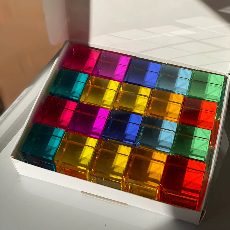 My Little Creator Lucite Bright Cubes 20 pcs Luminous Building Blocks 18m+