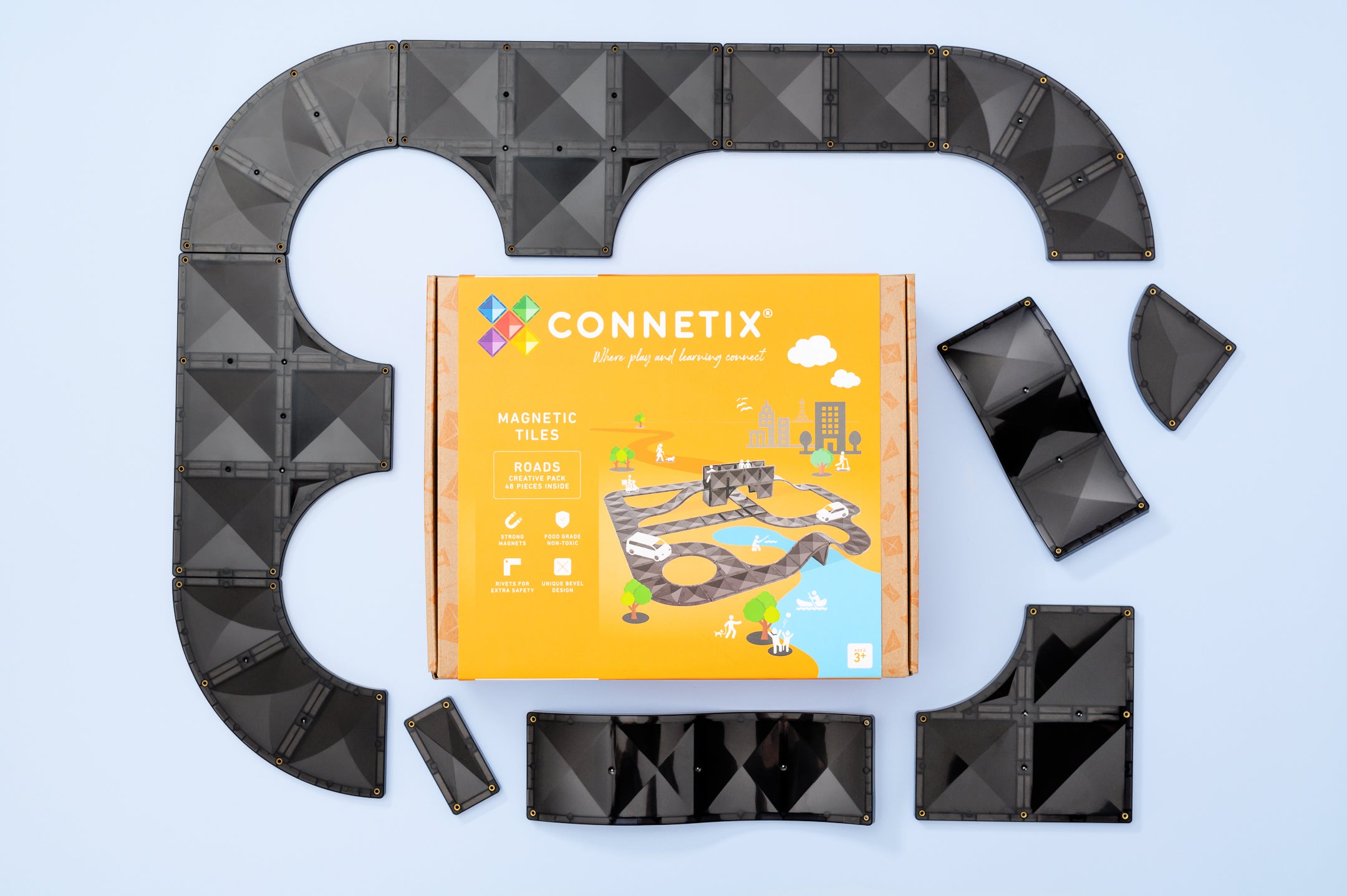 Connetix Creative Roads Pack 48 pc | My Playroom — My Playroom