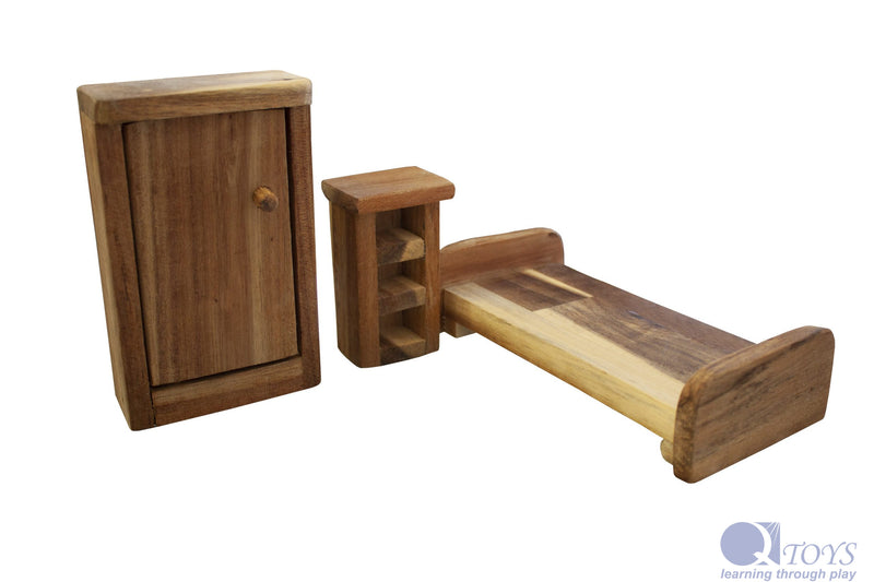 Qtoys Doll Bedroom Furniture Set 3pcs Dollhouse Furniture Pretend & Imaginative Play 3yrs+
