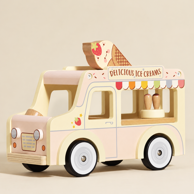 Le Toy Van Wooden Ice Cream Van Daisylane Vintage Pretend and Imaginative Play 3yrs+