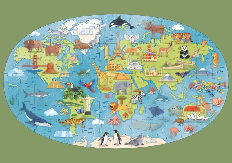 Glow in the Dark Day and Night Earth 100pc Puzzle and Book Set by Sassi Cognitive Developmental Toys Gifting Idea 5yrs+