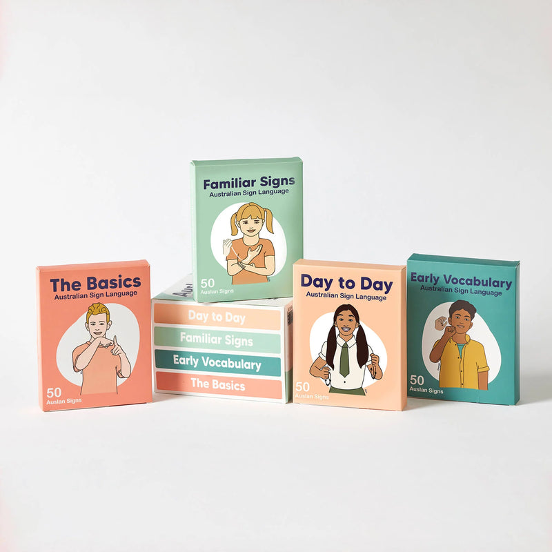 Auslan Flash Cards Set of 4 200pcs by Springtime Education Australian Sign Language Early Literacy Communication Skills NDIS 3yrs+