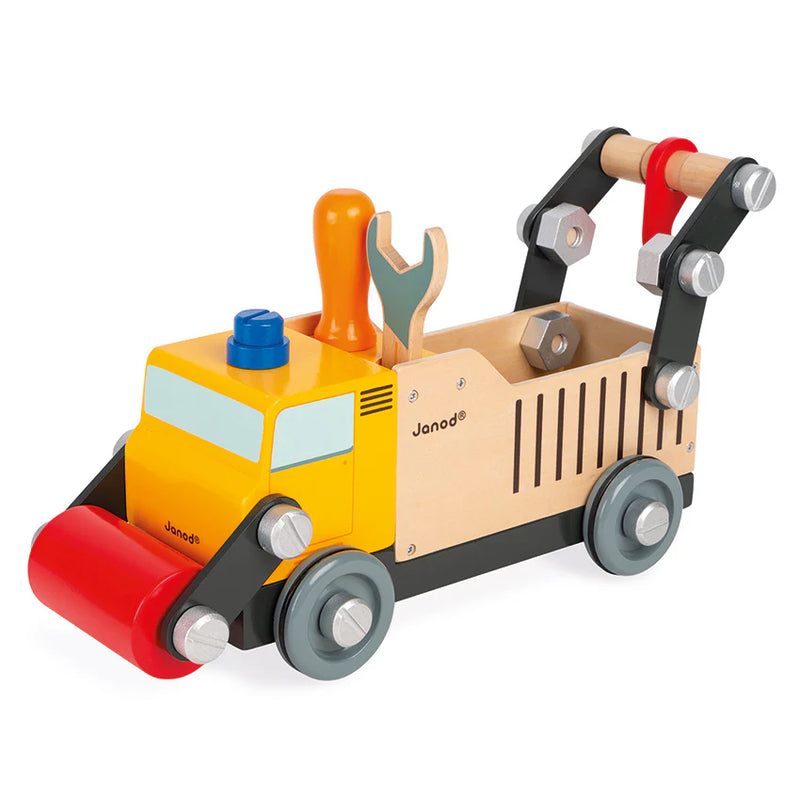 Janod BricoKid DIY Construction Truck Wooden Toy Car Gifting Idea for 3yrs+