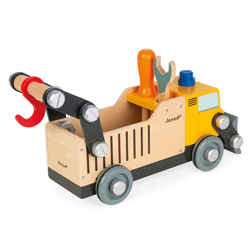 Janod BricoKid DIY Construction Truck Wooden Toy Car Gifting Idea for 3yrs+