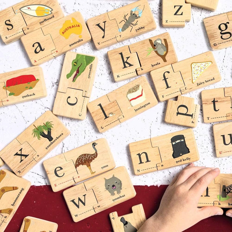 Make Me Iconic Wooden Australian Alphabet Puzzle Educational Jigsaw Toy 2yrs+