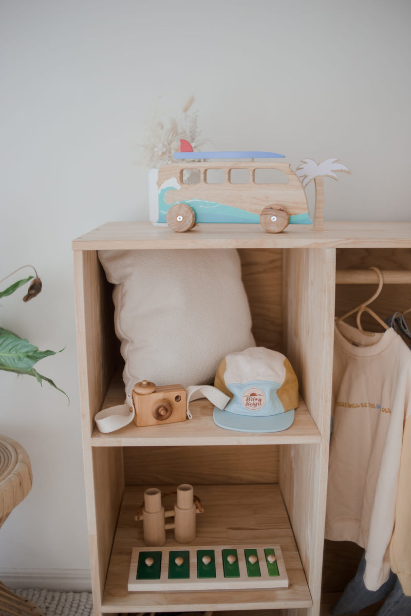 Qtoys Montessori Inspired Wardrobe 120cm (L) x45cm (W)x100cm (H) Kids Storage Furniture