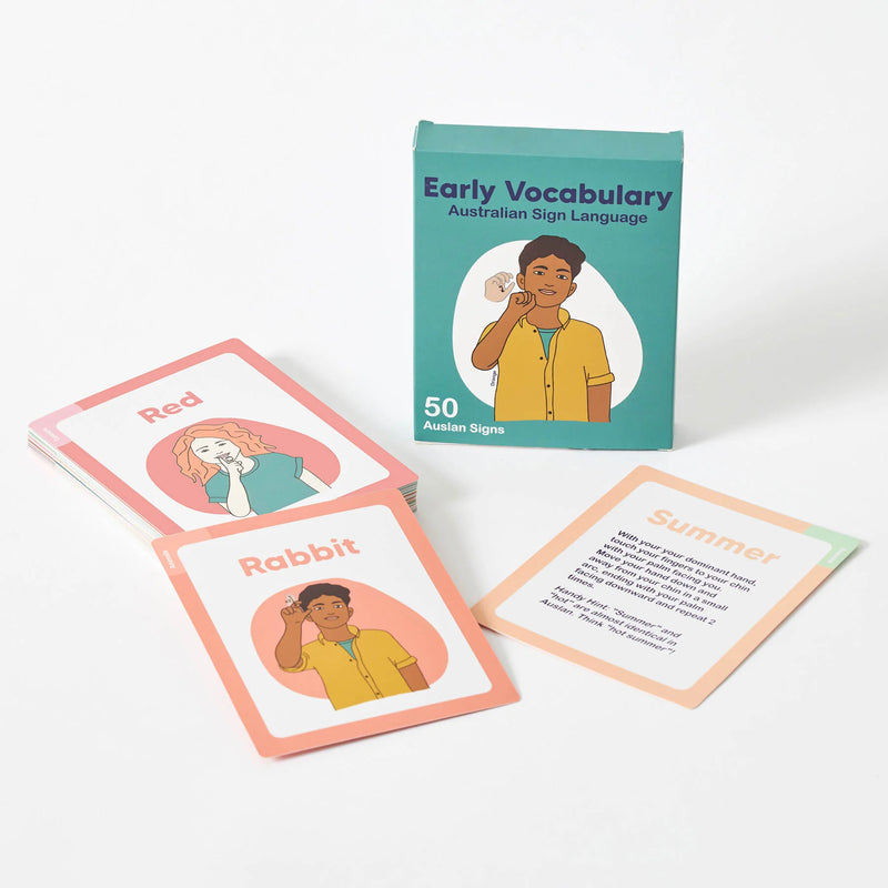 Auslan Flash Cards Set of 4 200pcs by Springtime Education Australian Sign Language Early Literacy Communication Skills NDIS 3yrs+