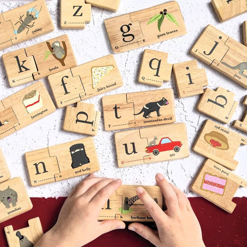 Make Me Iconic Wooden Australian Alphabet Puzzle Educational Jigsaw Toy 2yrs+