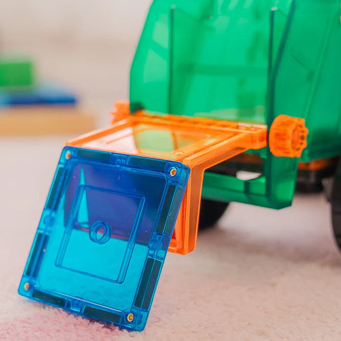 TileTek Mega Recycling Truck 14 Piece Set by Learn and Grow Toys Magnetic Tiles Toy Car 3yrs+