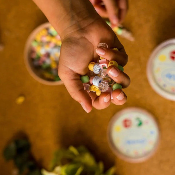 Dantoy Large Recycled Beads Pastel Colours 520pcs Art and Craft Loose Parts 3yrs+