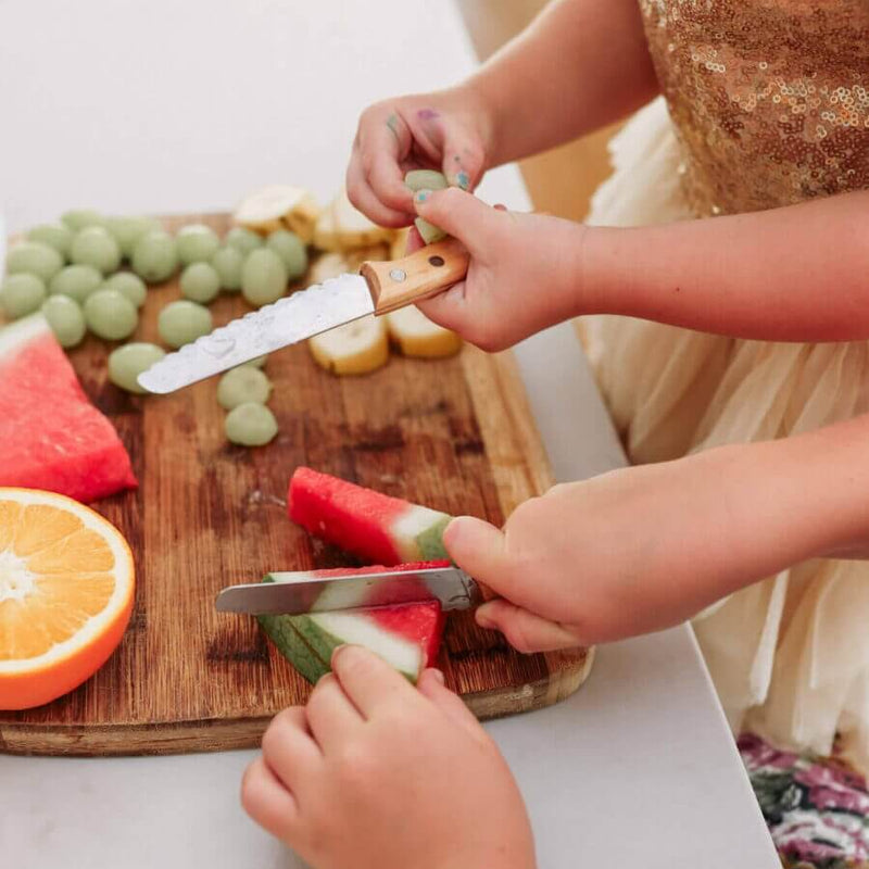 Kiddikutter Toddler Friendly Knife Wooden Apples Montessori Practical Life Materials Best Seller 3yrs+