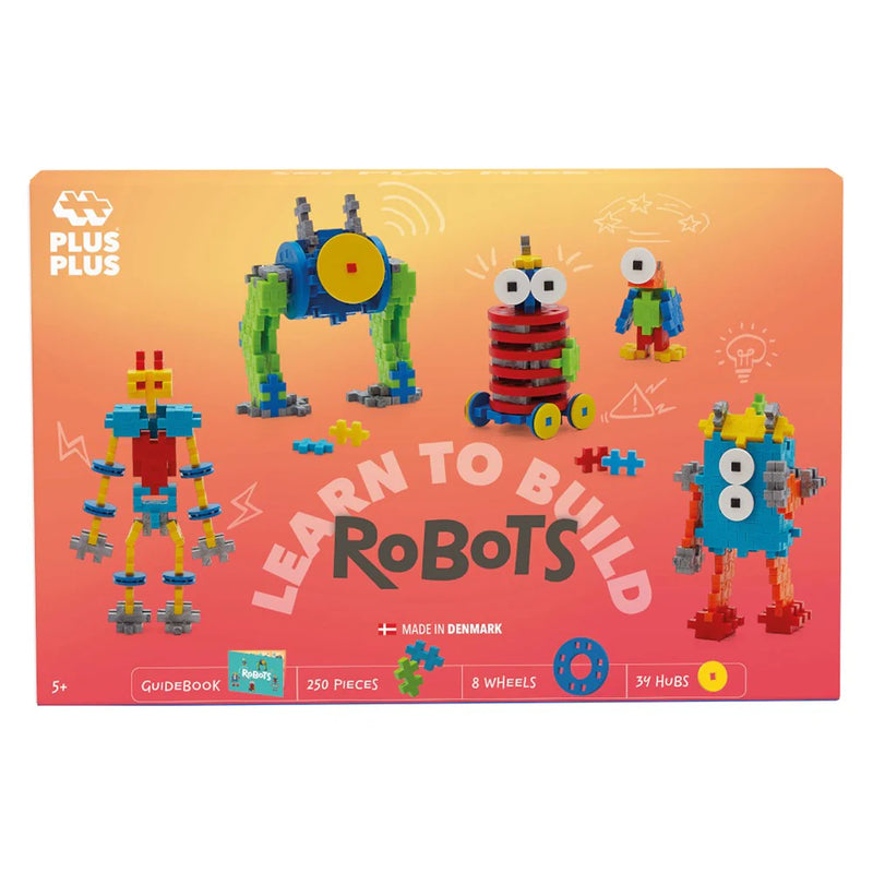 Plus Plus Learn to Build Robots Set 275pcs Building Blocks Gifting Creativity Toy Idea for 5yrs+