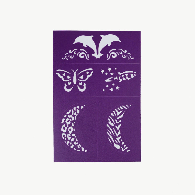 Oh Flossy Reusable Adhesive Face Paint and Makeup Stencils Kids Makeup Set Purple 3yrs+