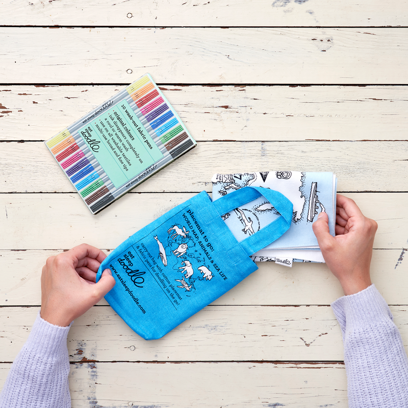 World Map Tablecloth Placemat to Go by Eat Sleep Doodle Art and Craft for Kids Travel Toys 3yrs+