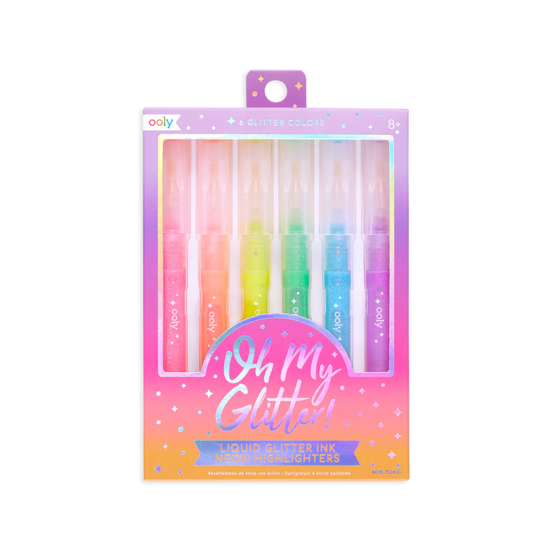 Ooly 6 Oh My Glitter Neon Highlighters Stationary Art and craft for kids 6yrs+