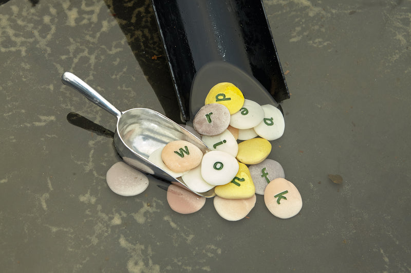 Yellow Door Alphabet Tactile Pebbles Word & Building Set 50 Pebbles Early Literacy Phonics Sensory Toys Cognitive Language Developmental Toys for Toddlers Gifts Idea 2yrs+