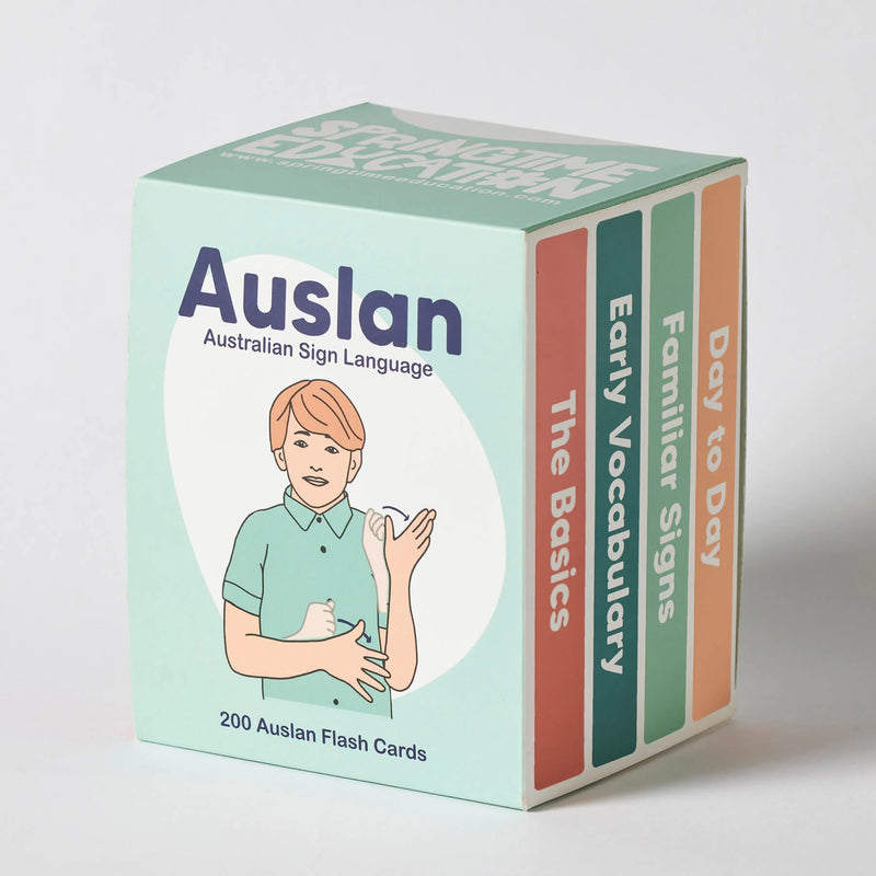Auslan Flash Cards Set of 4 200pcs by Springtime Education Australian Sign Language Early Literacy Communication Skills NDIS 3yrs+