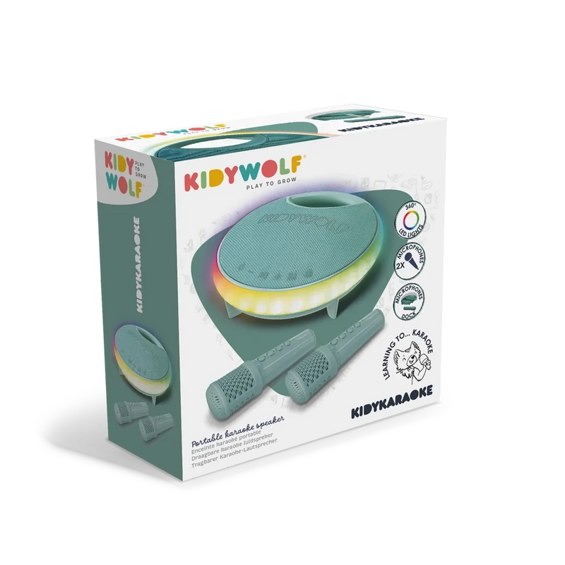 Kidywolf KidyKaraoke Portable Karaoke with 2 Microphones Wireless and Bluetooth Travel Toys 5yrs+
