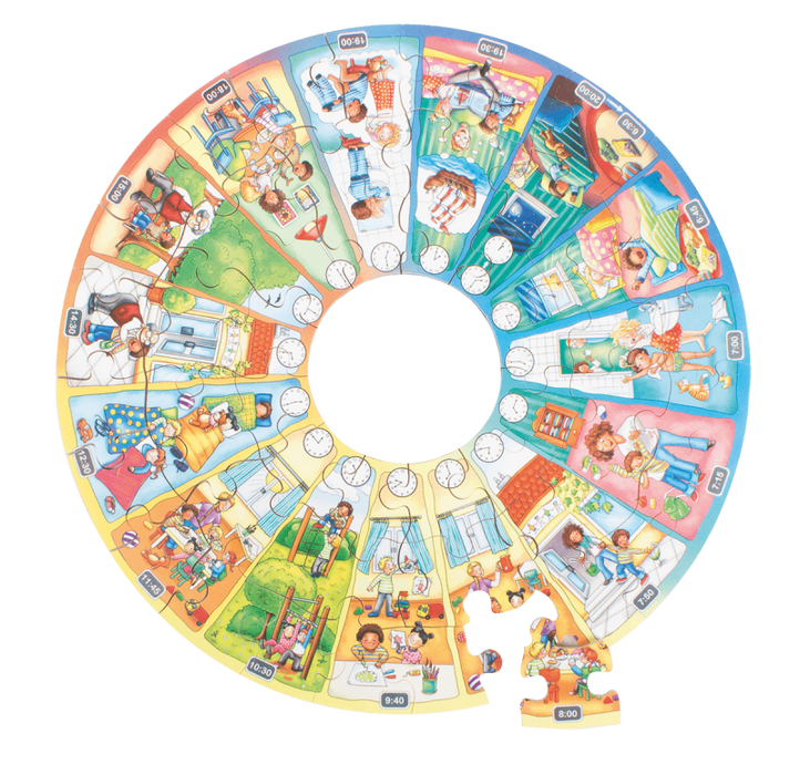 My Day Telling Time Wooden Learning Puzzle Beleduc XXL 50 Pieces 4yrs+