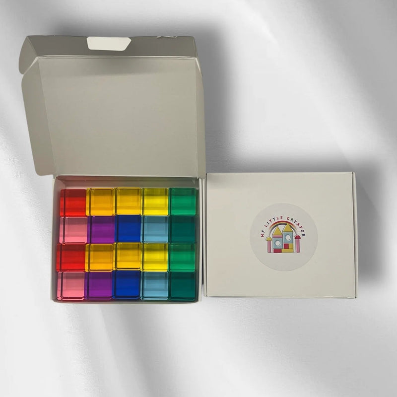 My Little Creator Lucite Bright Cubes 20 pcs Luminous Building Blocks 18m+