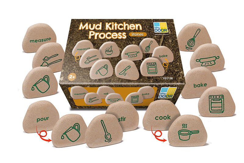Yellow Door Mud Kitchen Process Stones Set of 10 Developmental Toys for Toddlers Gifts Idea 2yrs+