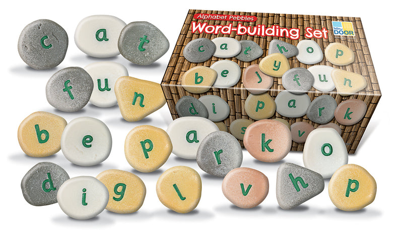 Yellow Door Alphabet Tactile Pebbles Word & Building Set 50 Pebbles Early Literacy Phonics Sensory Toys Cognitive Language Developmental Toys for Toddlers Gifts Idea 2yrs+