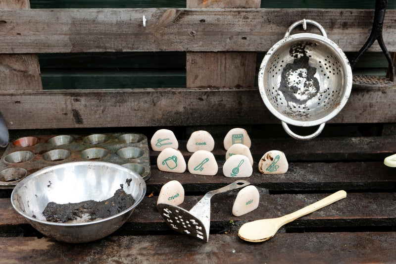 Yellow Door Mud Kitchen Process Stones Set of 10 Developmental Toys for Toddlers Gifts Idea 2yrs+