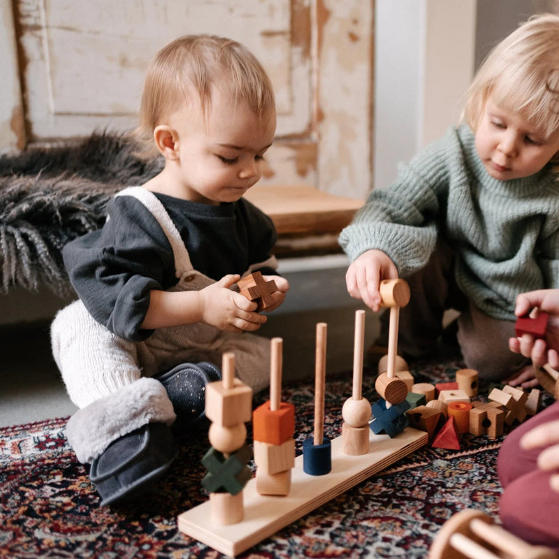 Wooden Story Montessori Wooden Stacking Toy Rainbow Developmental Toy 18m+