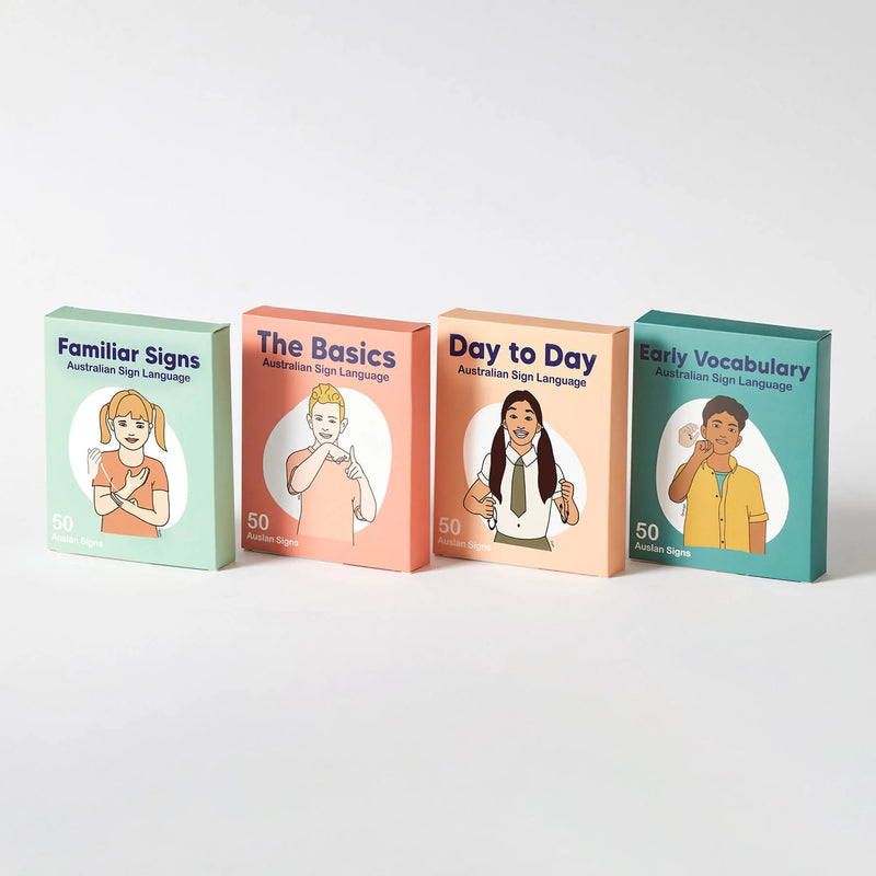 Auslan Flash Cards Set of 4 200pcs by Springtime Education Australian Sign Language Early Literacy Communication Skills NDIS 3yrs+