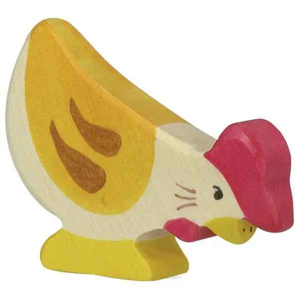 Holztiger Hen Pecking Small Wooden Animals Farm Animal 3yrs+