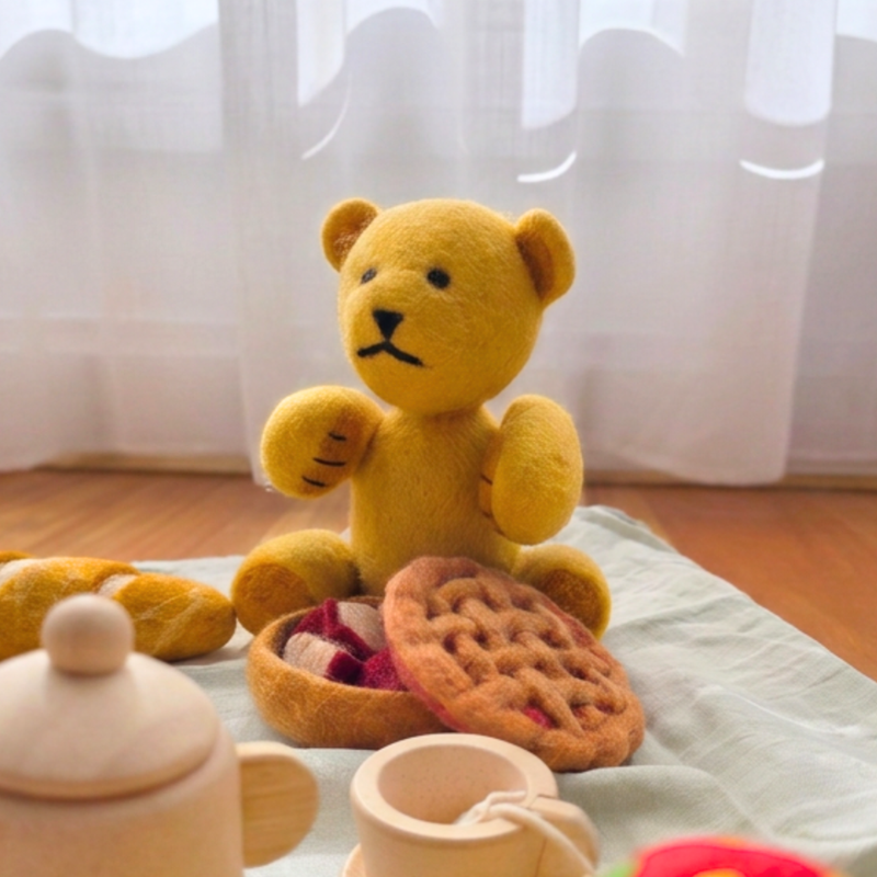 Tara Treasures Felt Big Ted 20cm Play School Pretend & Imaginative Play Toys 3yrs+