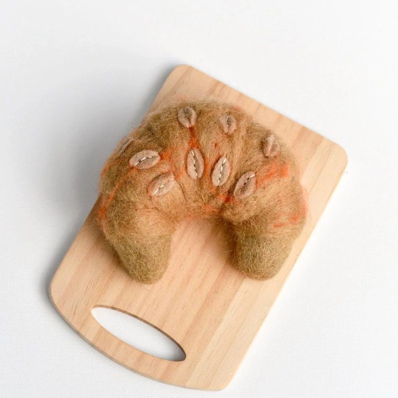 Tara Treasures Felt Almond Croissant Pretend and Imaginative Play Kitchen Accessories 3yrs+
