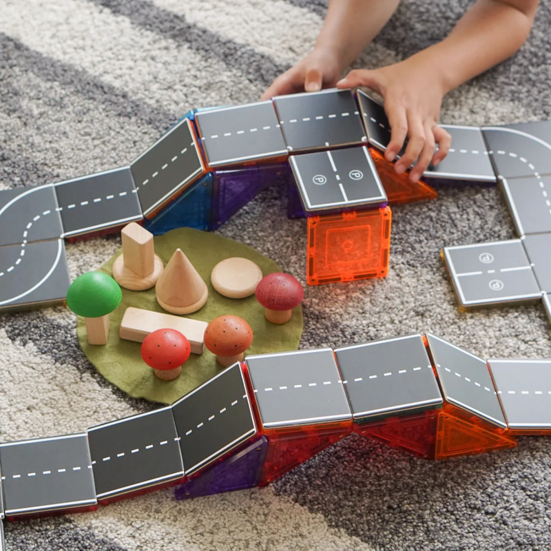 TileTek Magnetic Tile Toppers Road 40 Piece Set by Learn and Grow Toys Magnetic Tiles 3yrs+