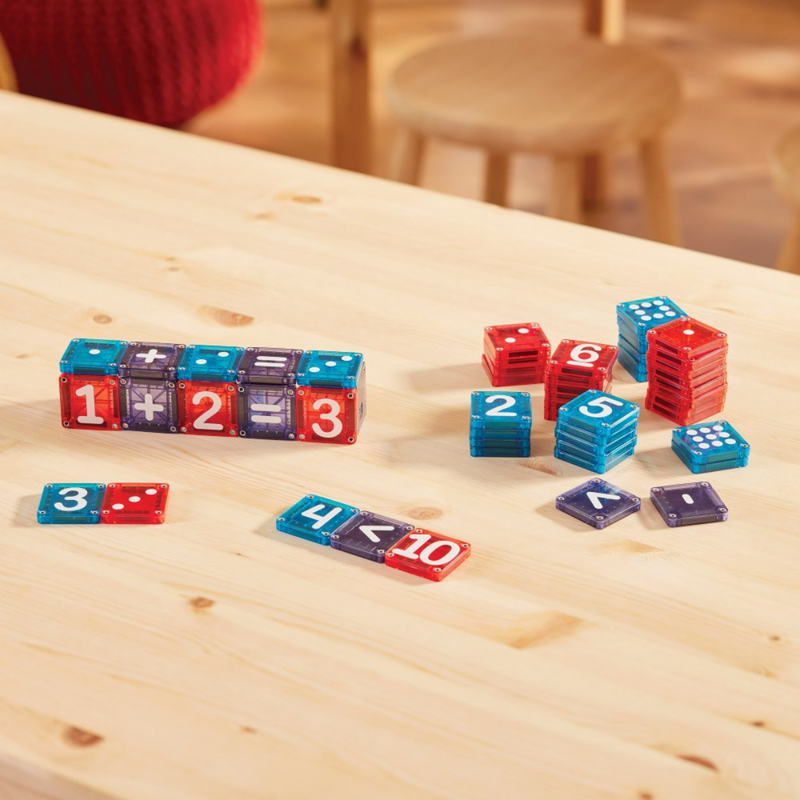 Magna Tiles MicroMAGS Learn Numbers 56pcs Magnetic Tiles Set Early Math Games for Kids 3yrs+