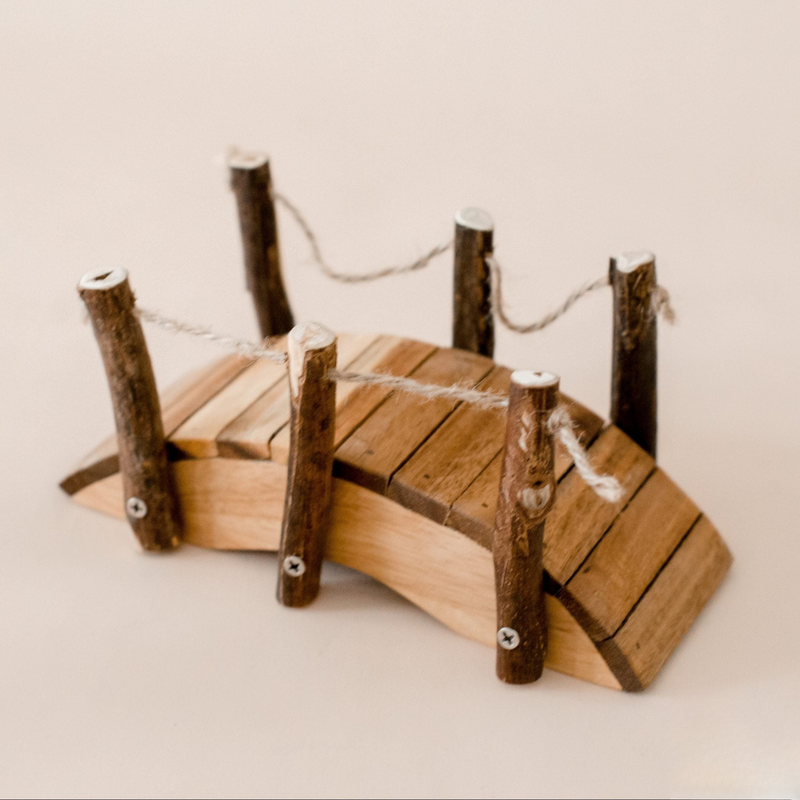Qtoys Natural Wooden Bridge Pretend & Imaginative Play 2yrs+