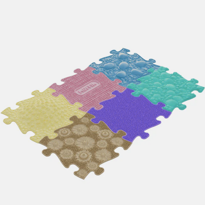 Sensory Playmat Pastel Starter Set for Toddlers 6pc By Muffik
