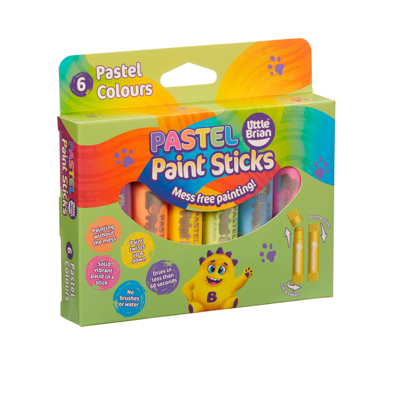 Little Brian Paint Sticks Pastel 6 Pack Art and craft for kids 3yrs+