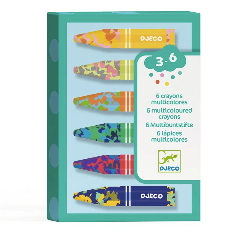 Crayons Multicoloured Flower 6pc by Djeco Stationary Art and craft for kids 3yrs+